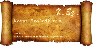 Kresz Szofrónia névjegykártya